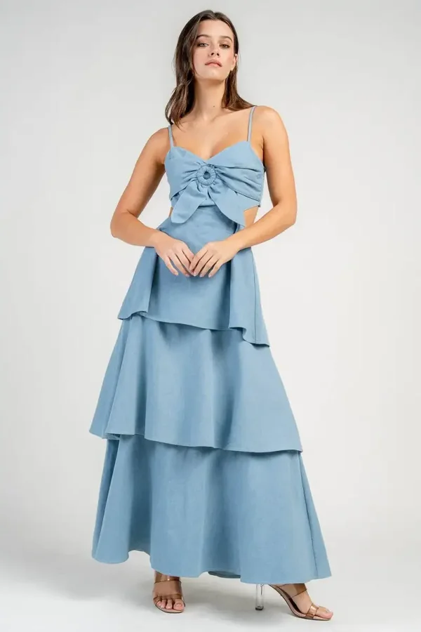 Chiam Tiered Denim Maxi