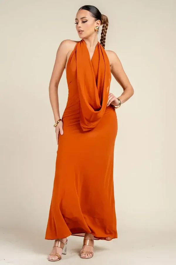 Draped Halter Maxi