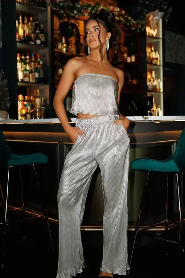 Mica Crop Top & Wide Leg Pants Set