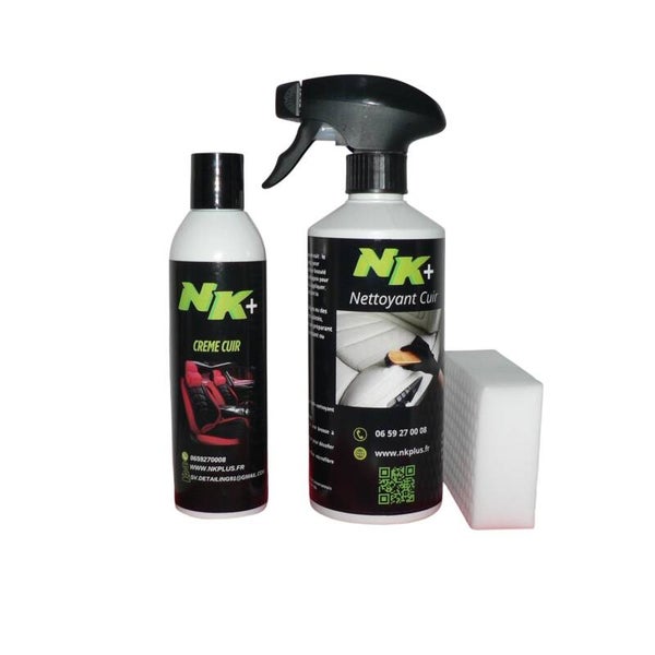 Nettoyant cuir + Nourrissant cuir +1 éponge