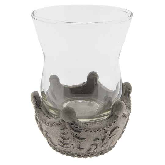 Windlicht grijze kroon