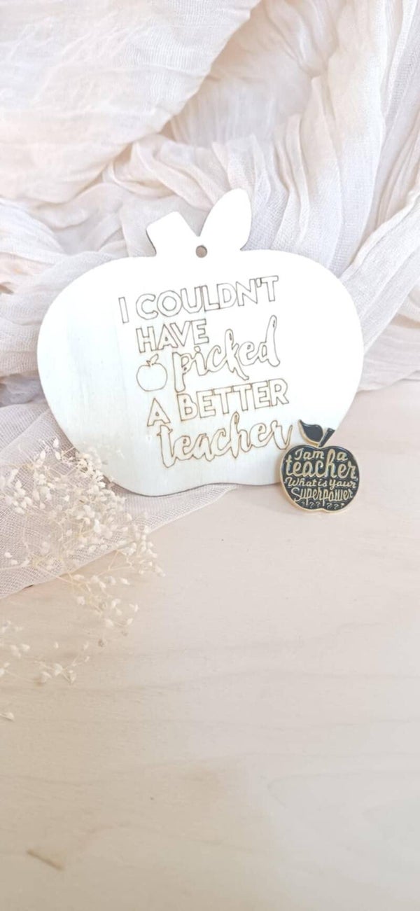 Appel broche juf bedankje