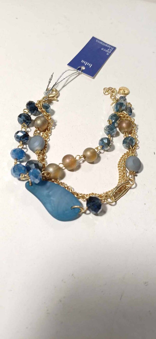 Blauwe kralen armband biba