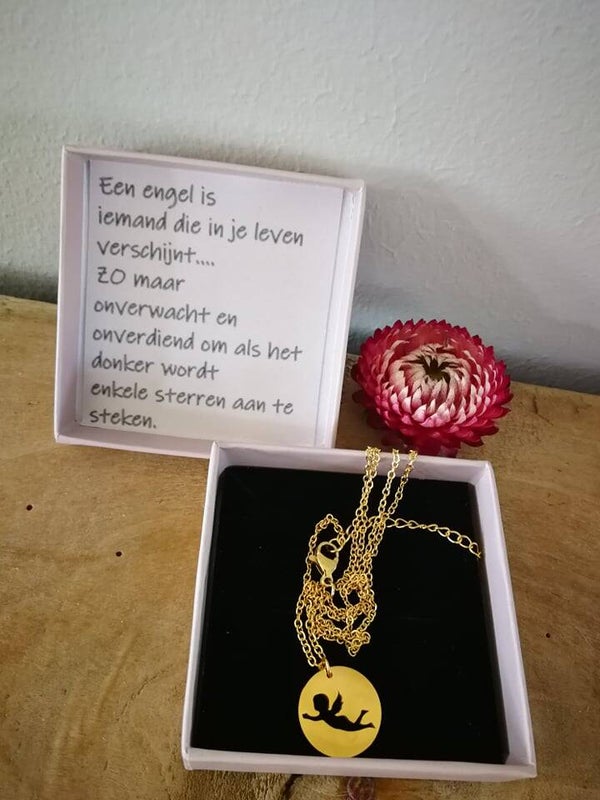 Engel ketting goudkleur - vriendschapsgeschenk