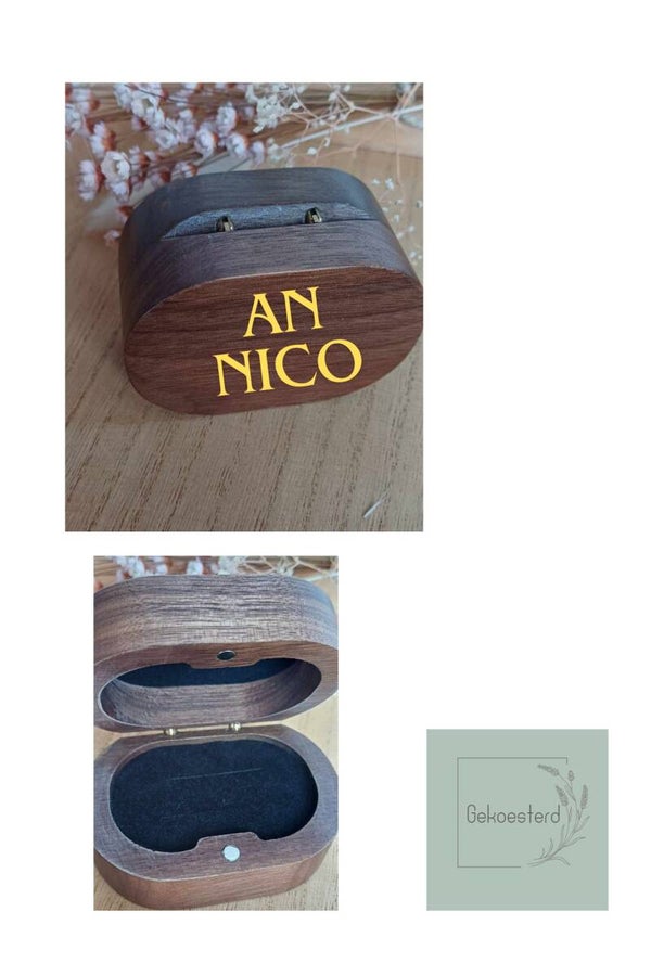 Huwelijk bewaardoosje ringen gepersonaliseerd
