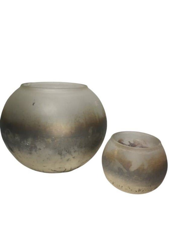 Grijs bruine set theelichten rond