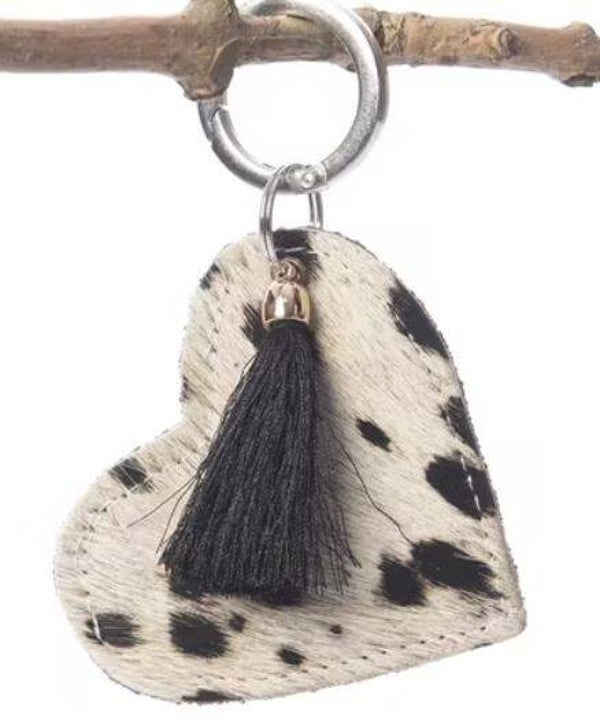 Sleutelhanger hartje dierenprint
