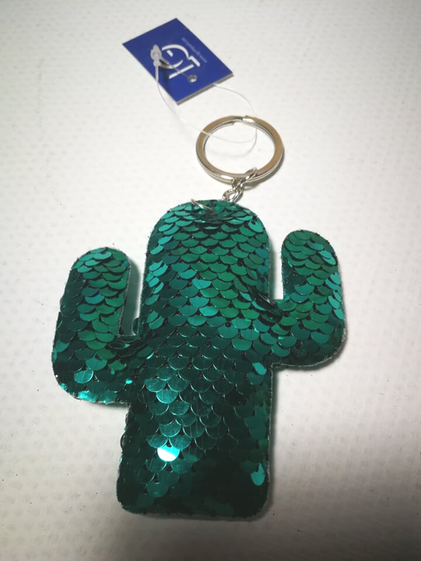 Glitter cactus sleutelhanger