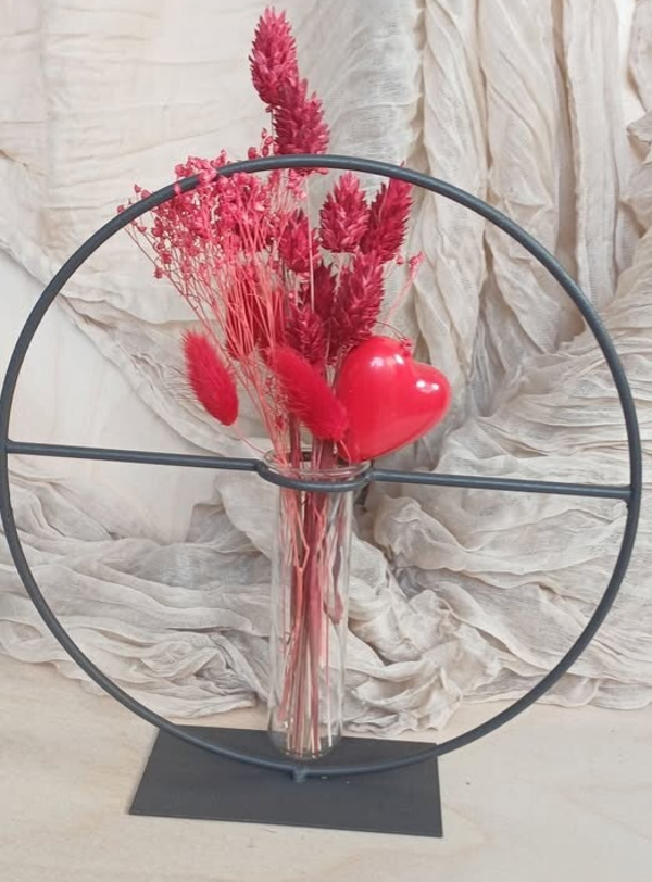 Valentijn vaasje in rood