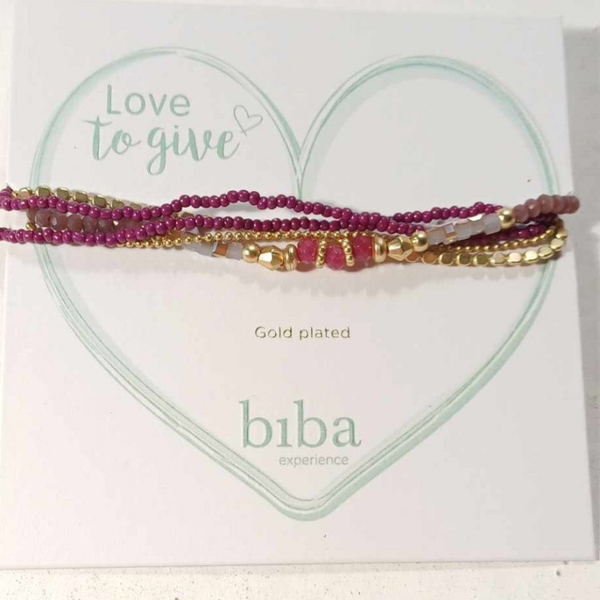 Paarsrode armband Biba