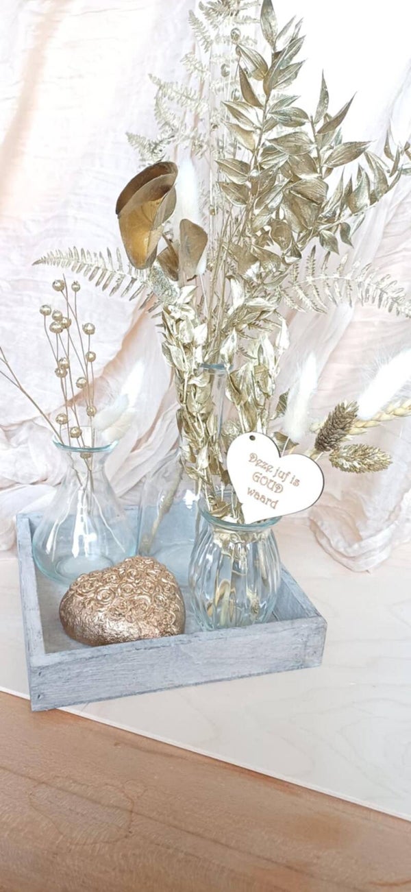 Juf bedankje decoratieve schotel