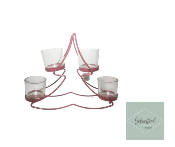 Kerstboom theelichthouder breed model