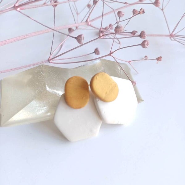 Klei oorbellen geometrish