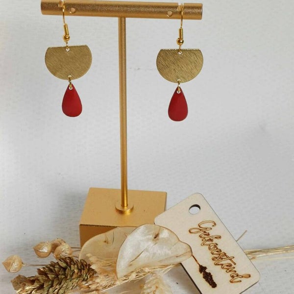 Rode druppel oorhangers