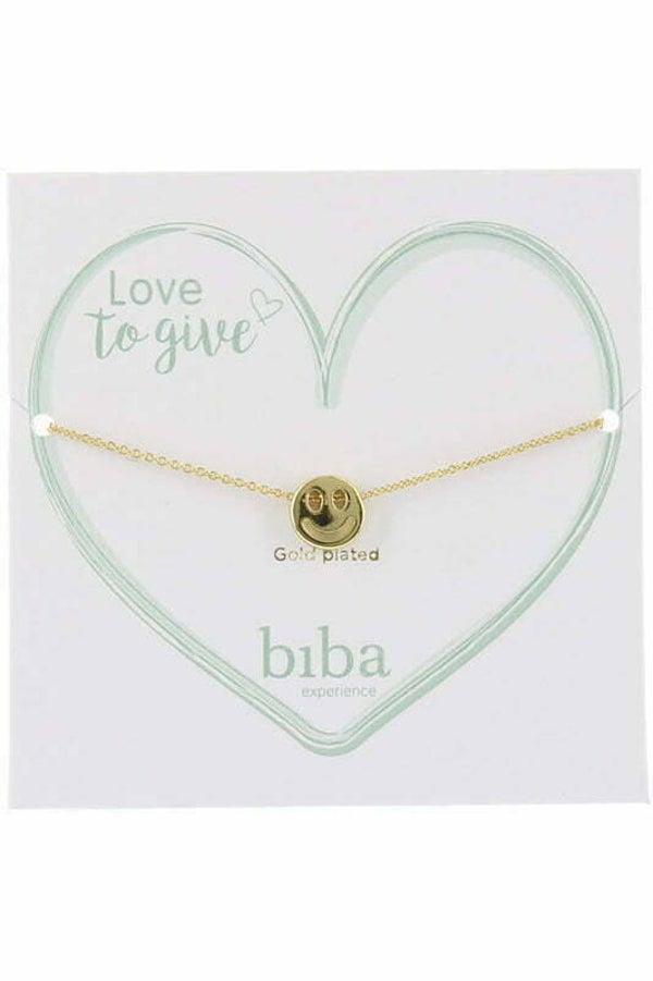 Biba smiley armband gold plated