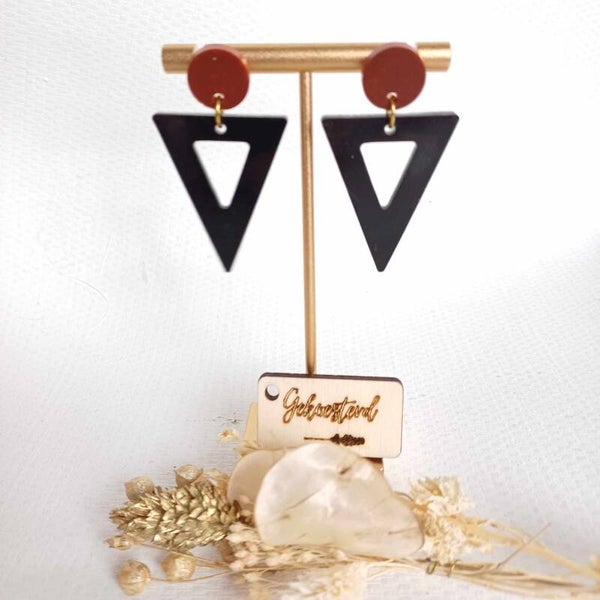 Resin oorbel driehoekvorm