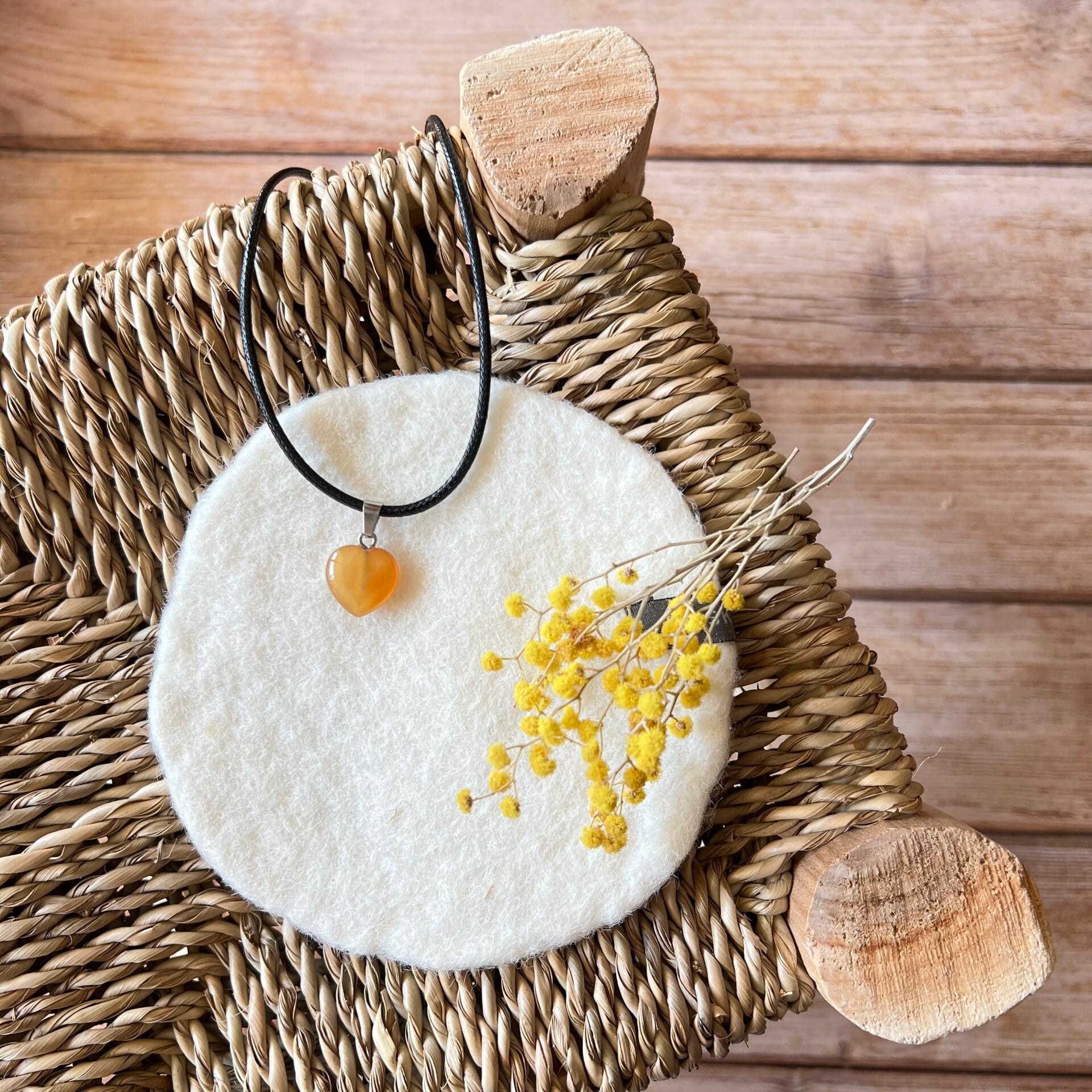Cornaline, pendentif cœur