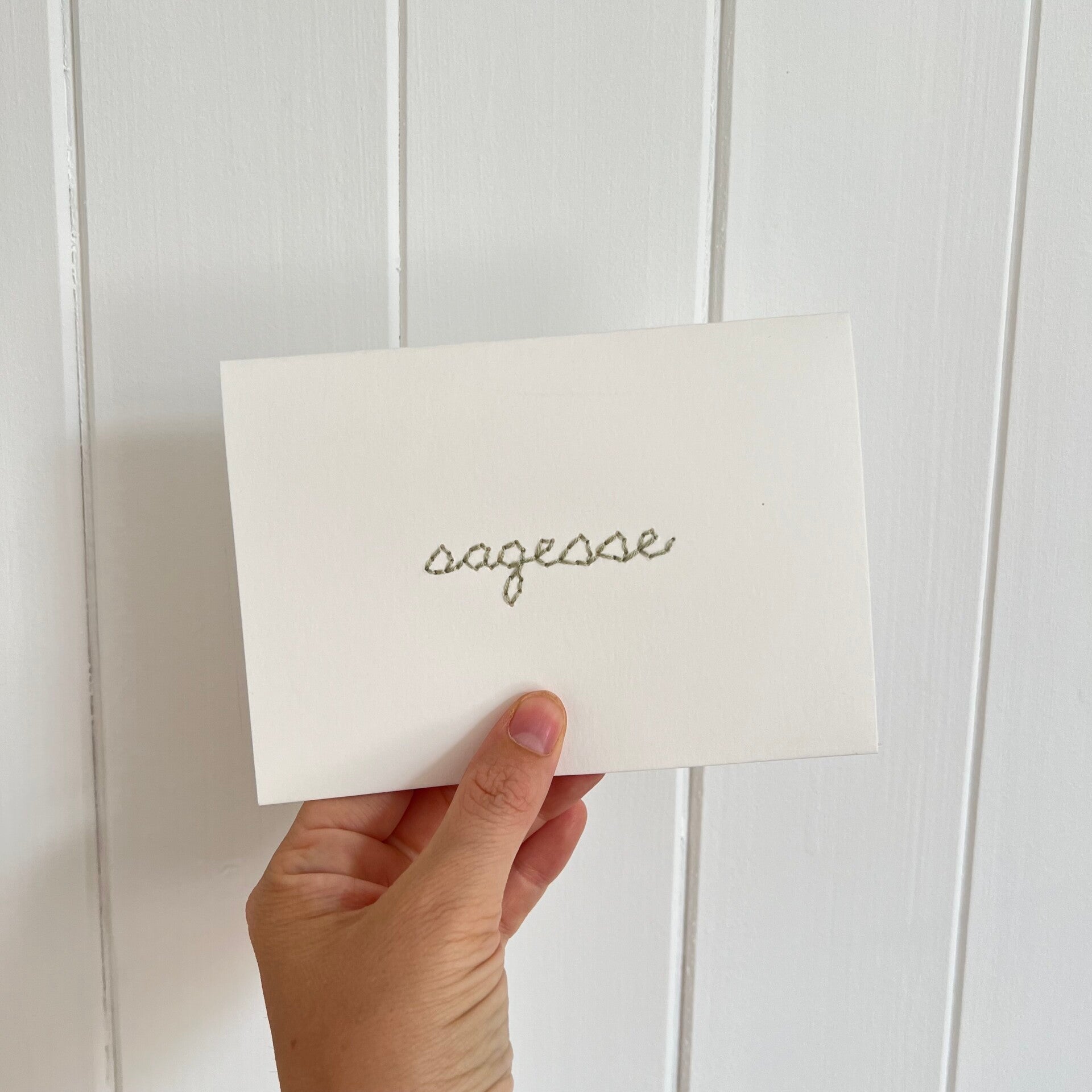 Sagesse, carte brodée