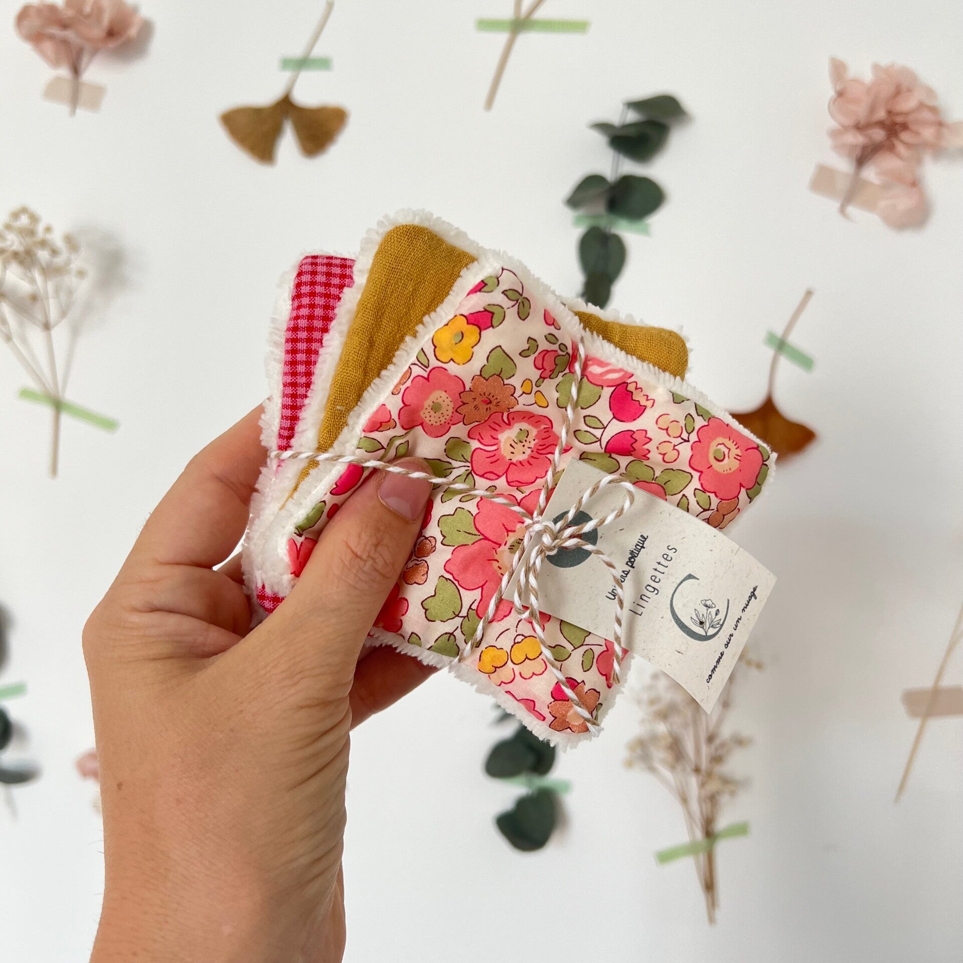 Betsy vanille + double gaze moutarde + vichy rose
