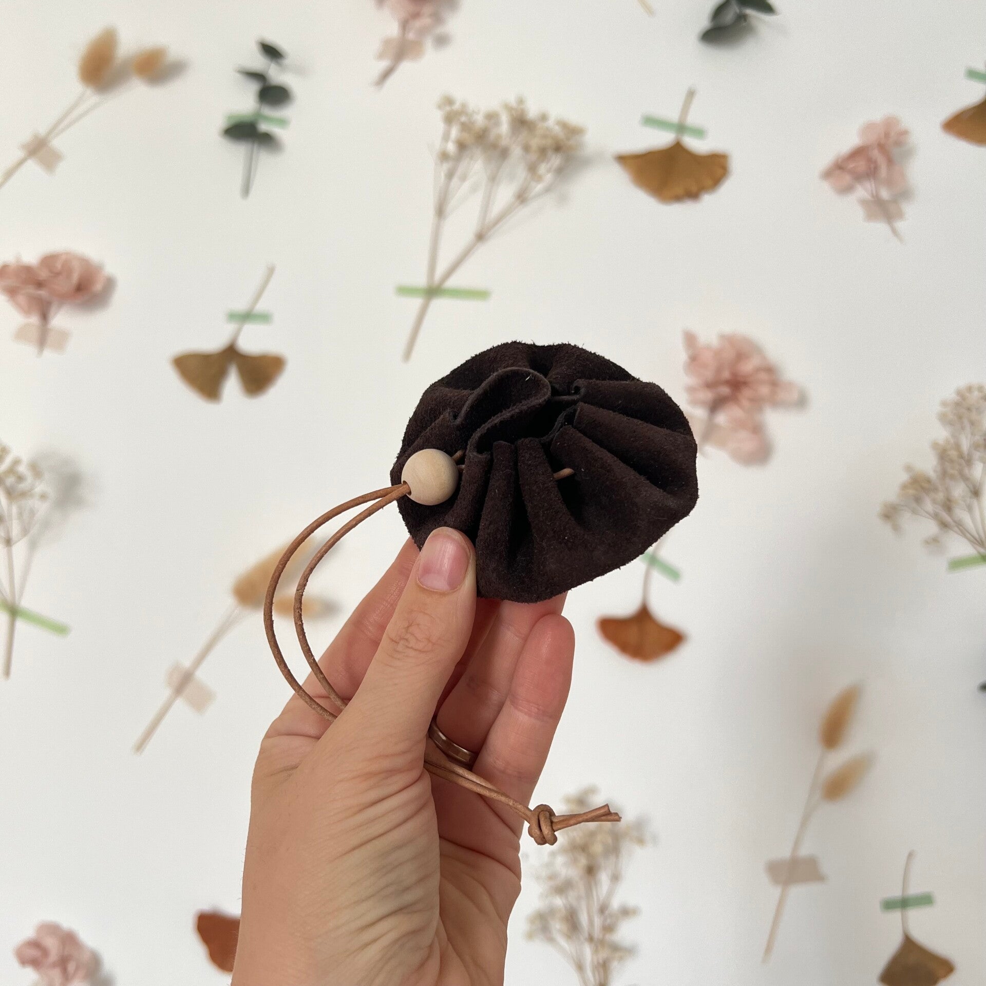 Pochette en cuir, chocolat