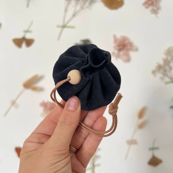 Pochette en cuir, bleu nuit