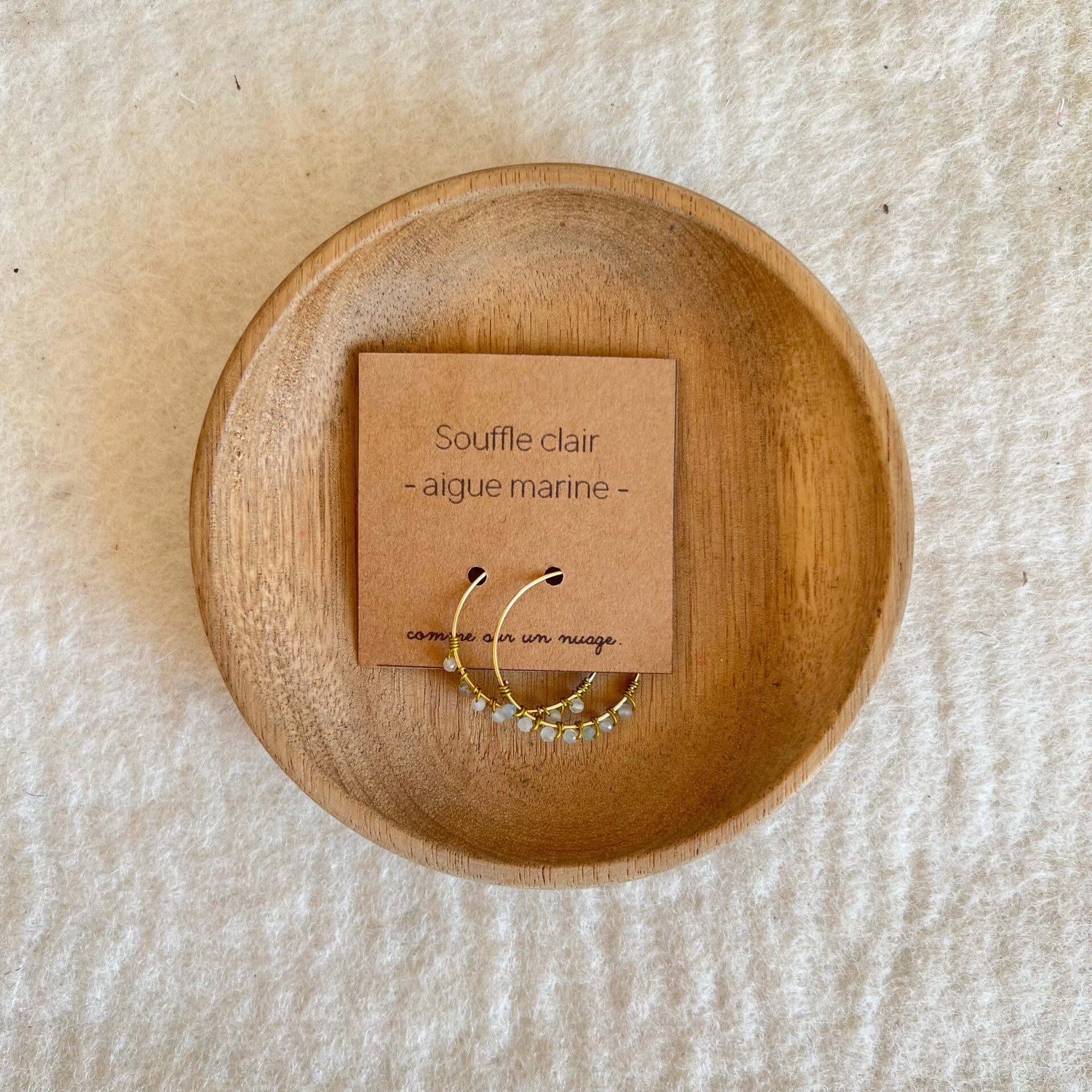 Aigue marine, boucle d’oreille