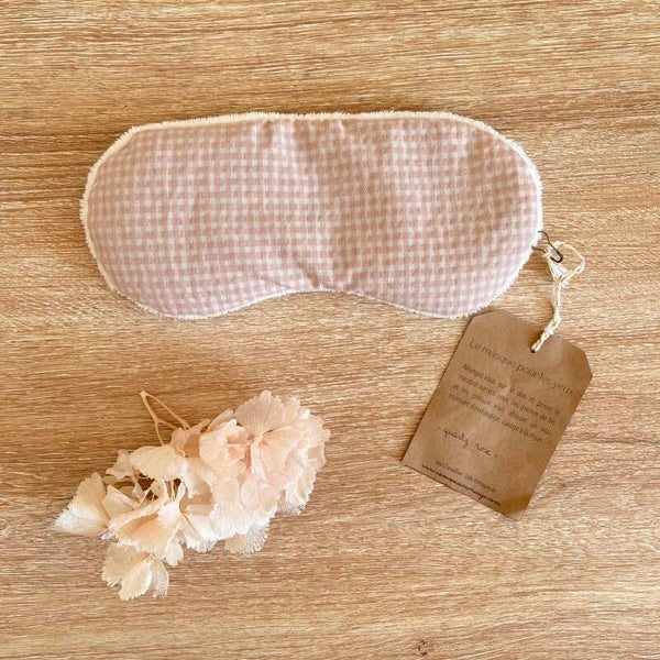 Masque pour les yeux, vichy rose