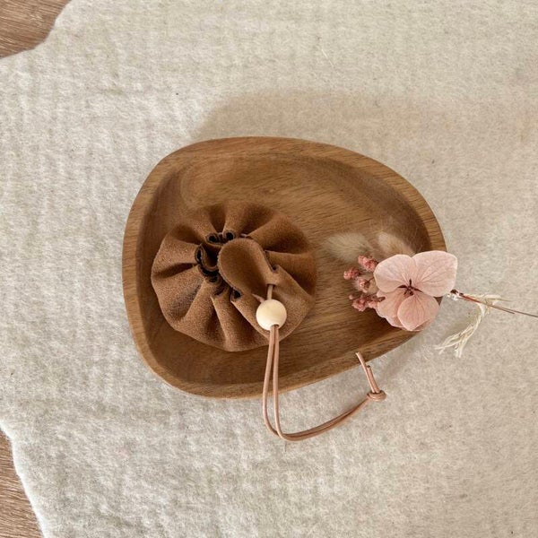 Pochette en cuir, caramel