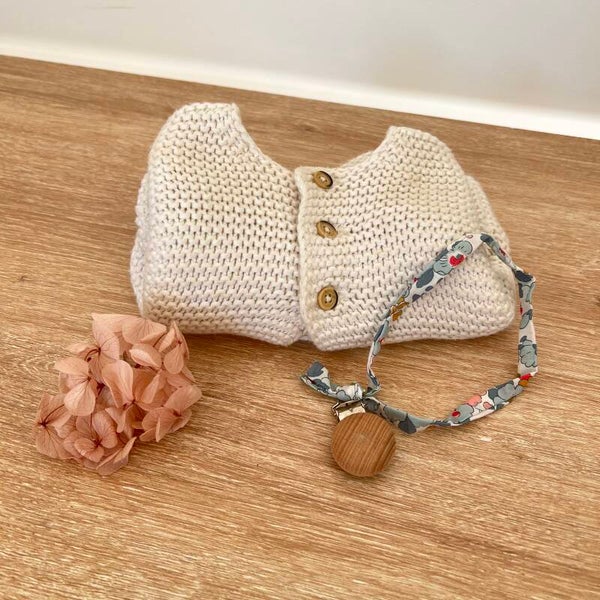 Attache tétine, betsy porcelaine