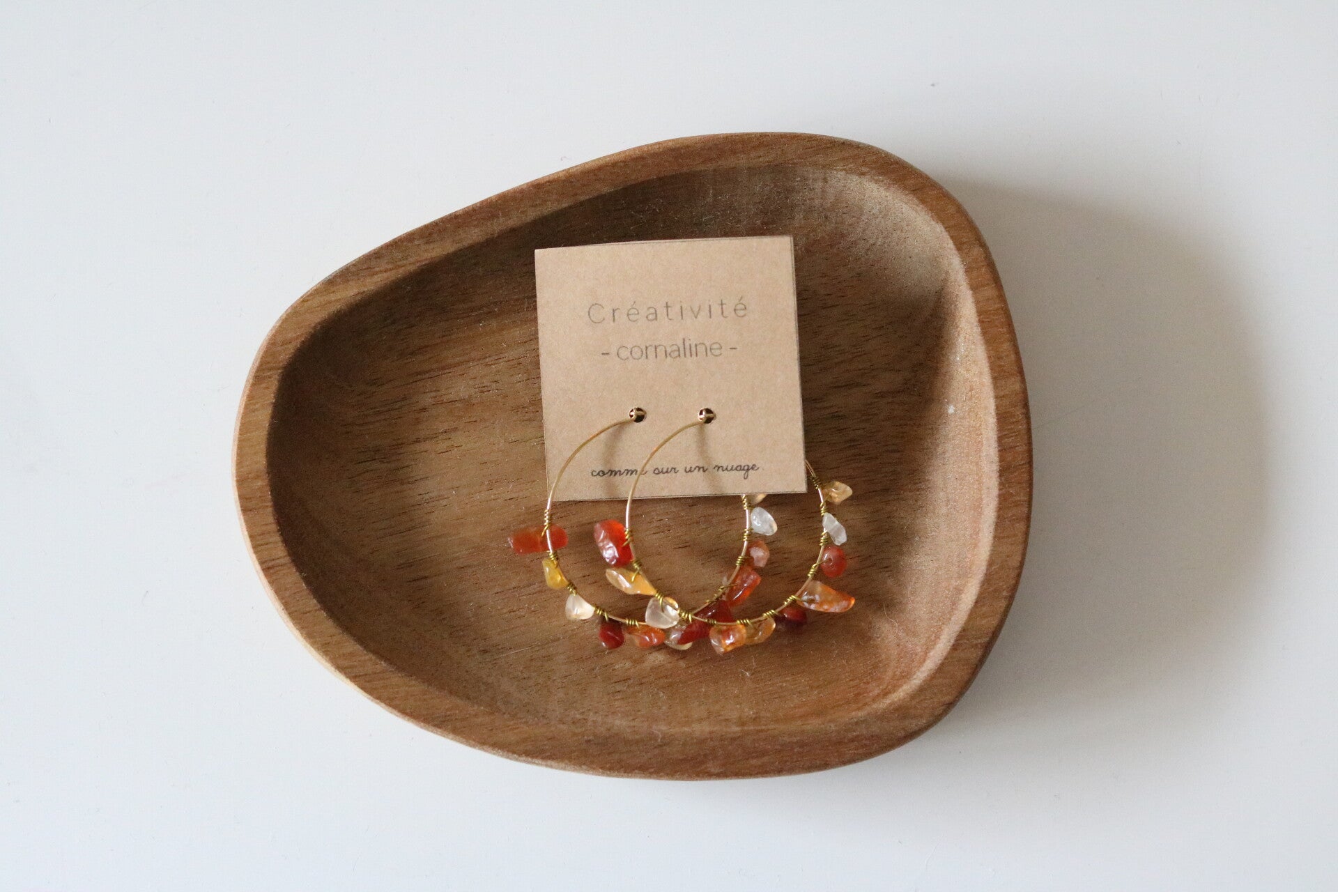 Cornaline, boucle d’oreille