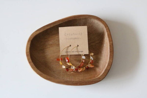 Cornaline, boucle d’oreille