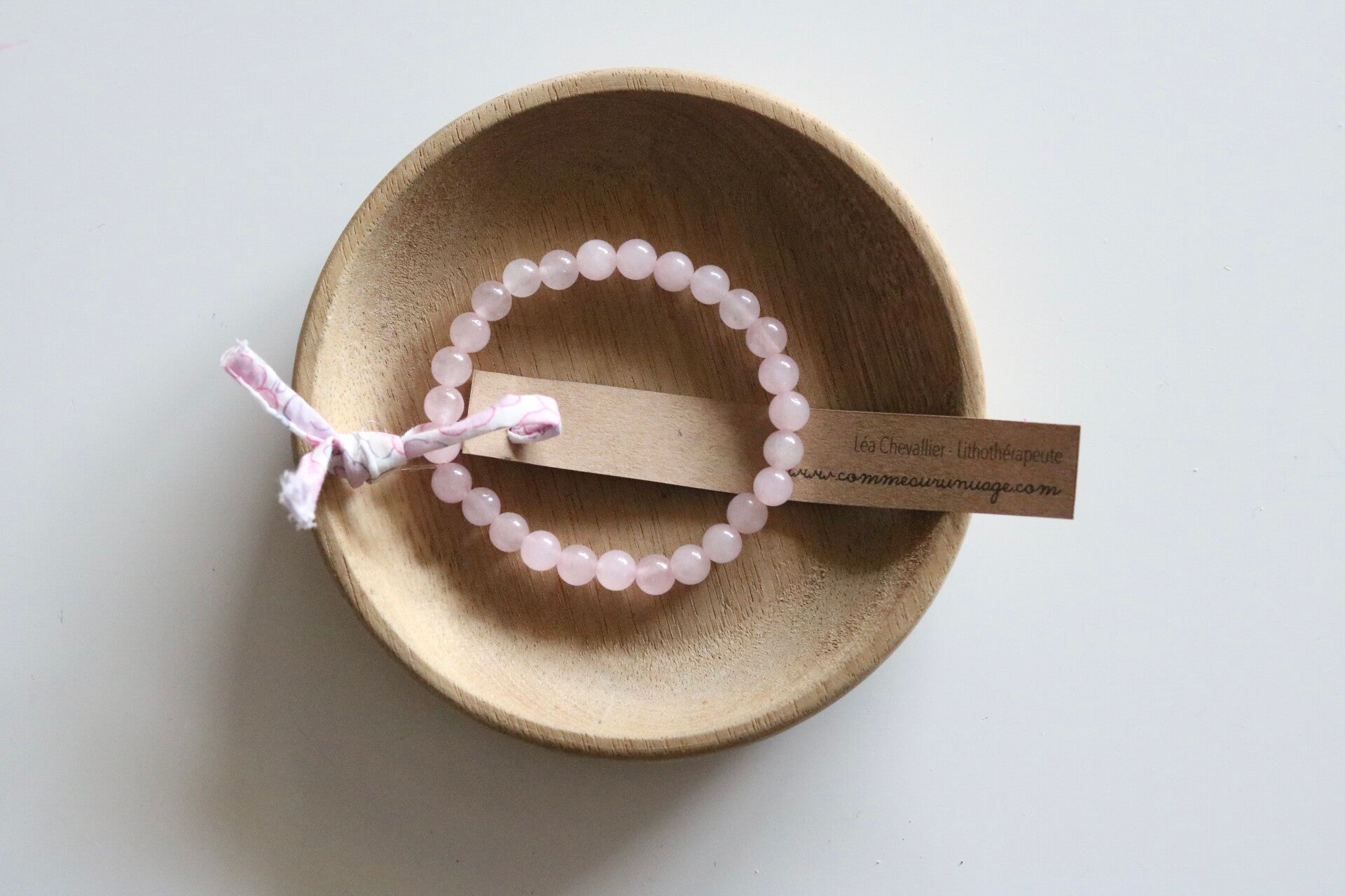 Quartz rose, bracelet