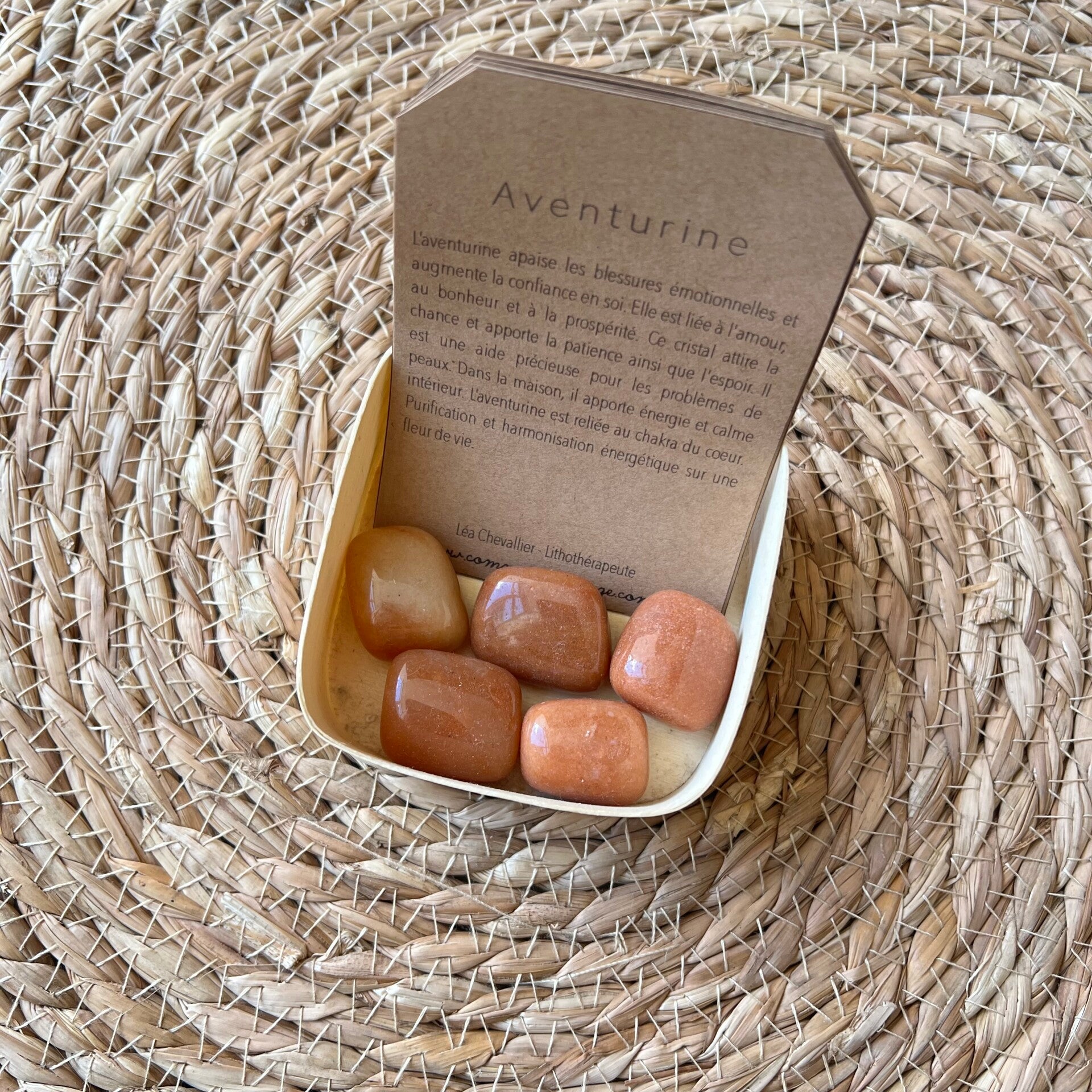 Aventurine orange, pierre roulée
