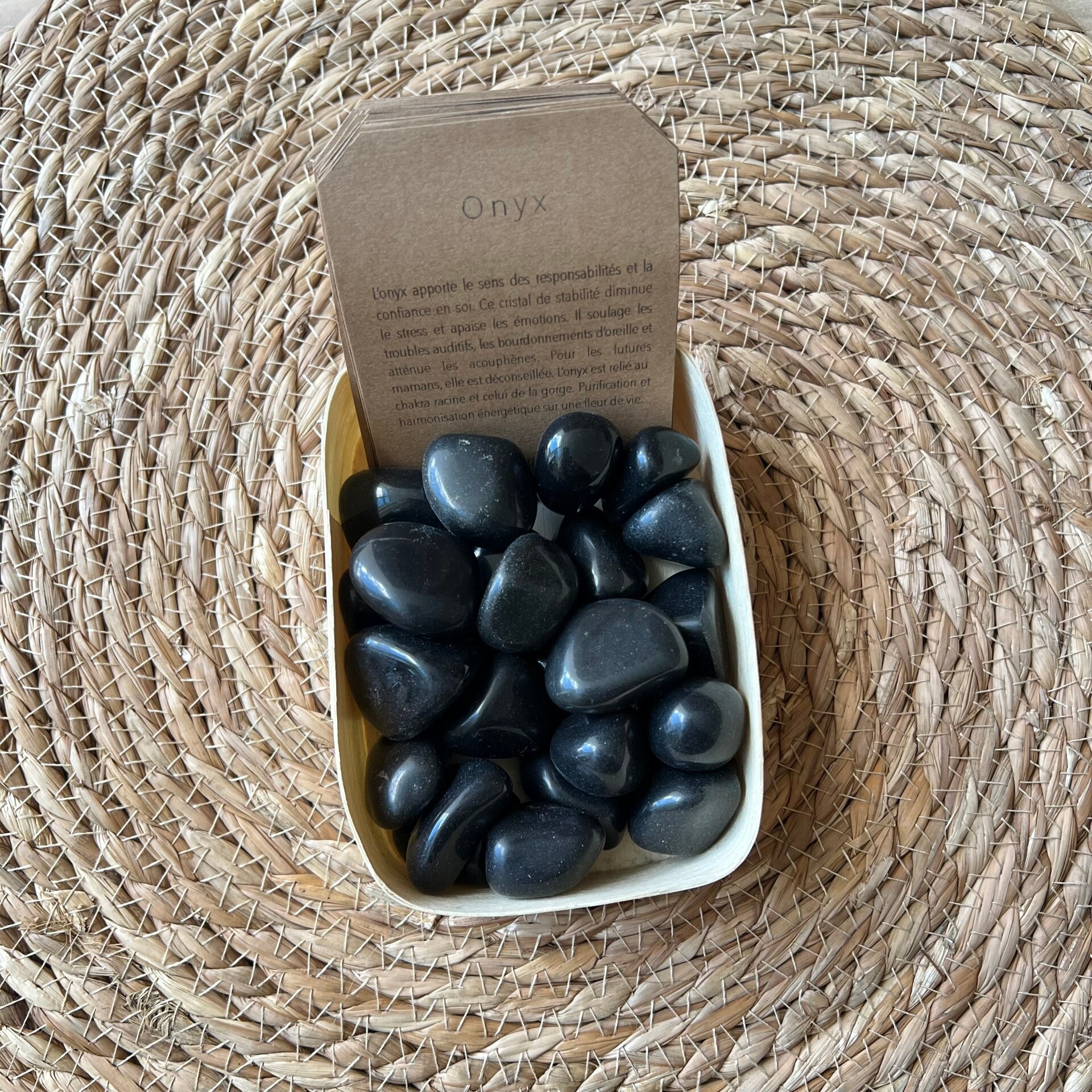 Onyx, pierre roulée