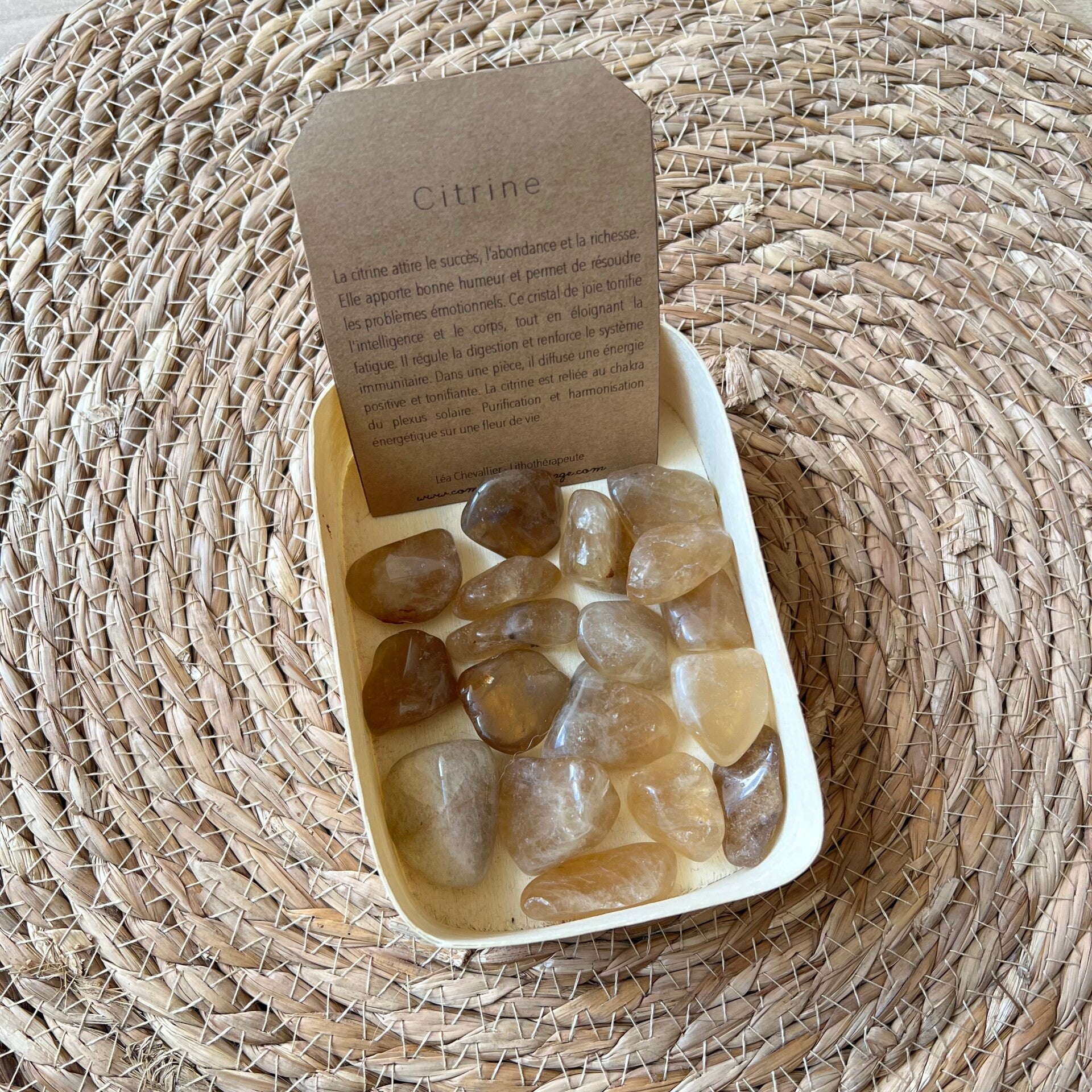Citrine, pierre roulée