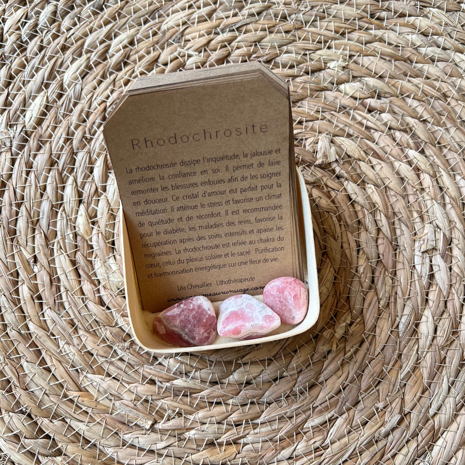 Rhodochrosite, pierre roulée