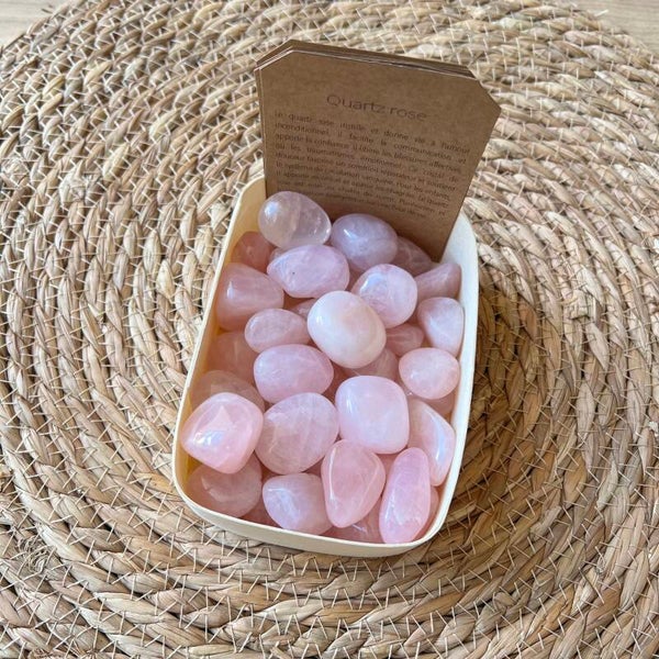 Quartz rose, pierre roulée