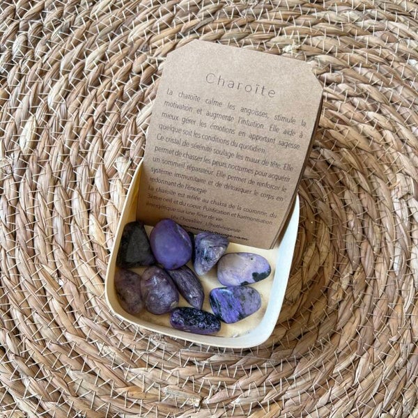 Charoite, pierre roulée