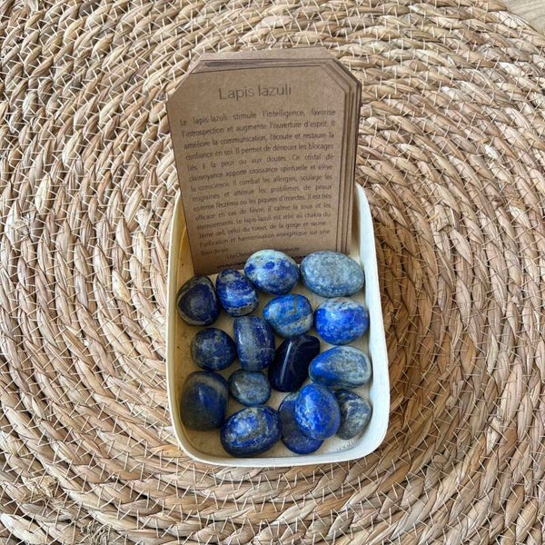 Lapis lazuli, pierre roulée