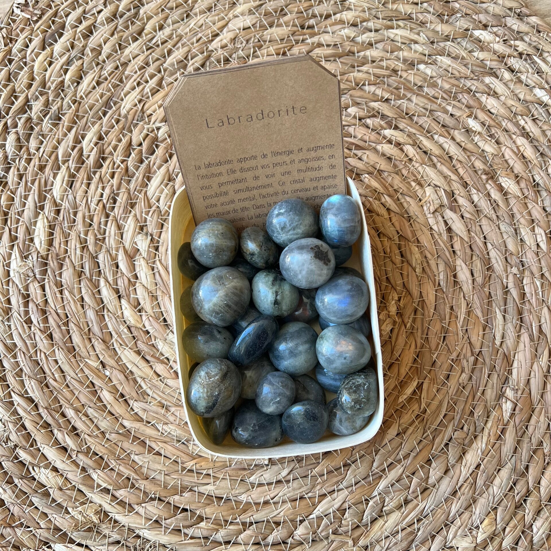 Labradorite, pierre roulée