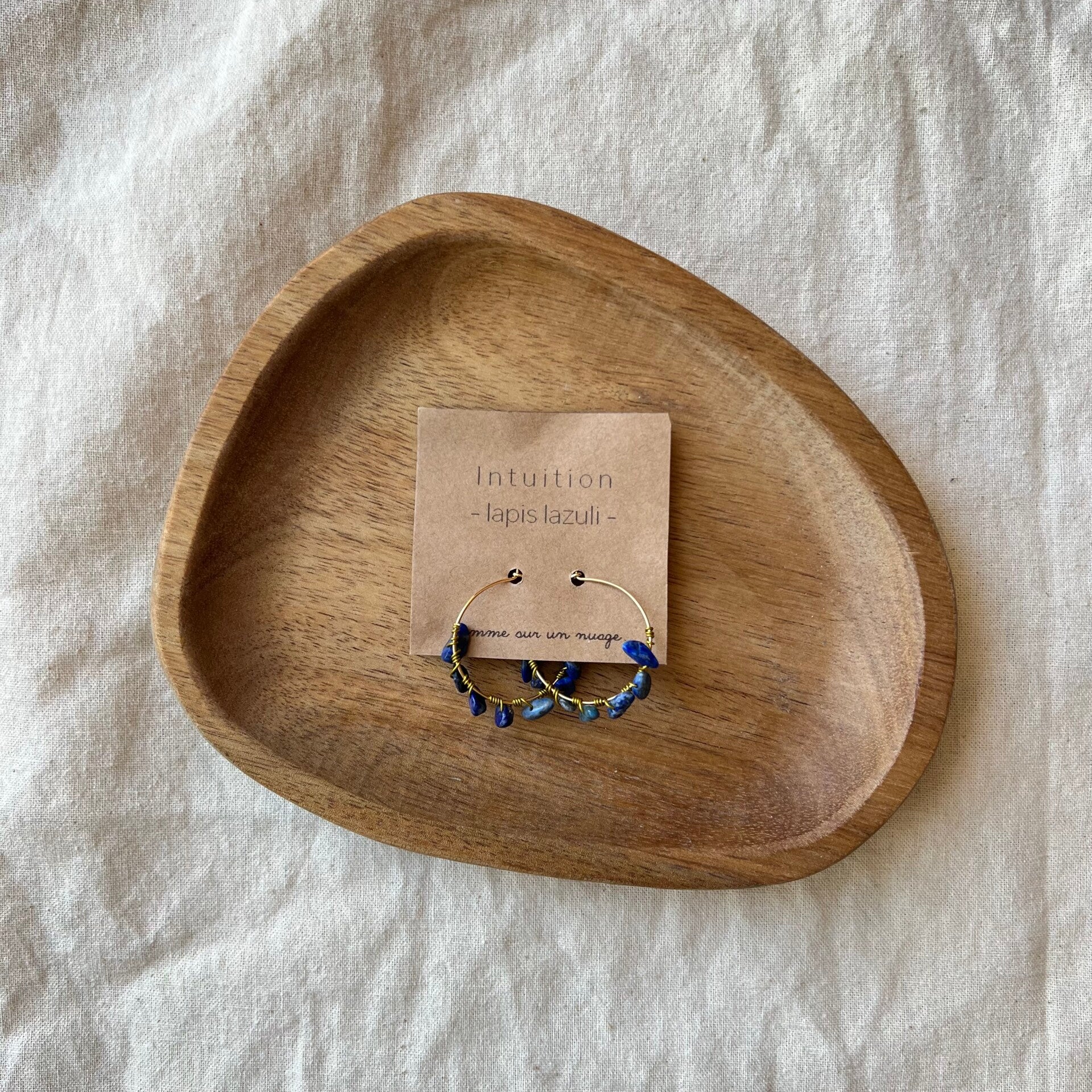 Lapis lazuli, boucle d’oreille