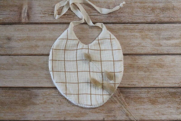 Bavoir, double gaze carreaux