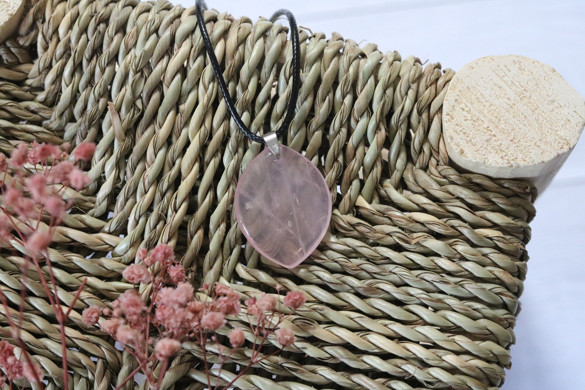 Quartz rose, pendentif