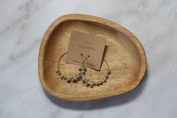 Labradorite, boucle d’oreille