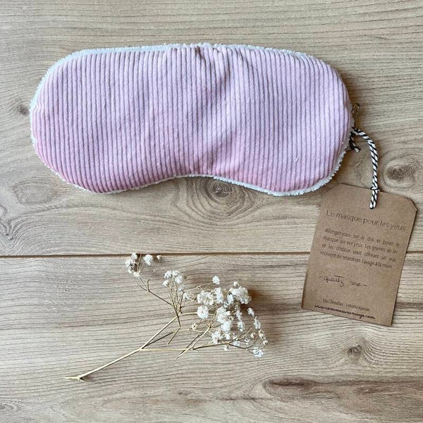 Masque pour les yeux, velours rose poudré