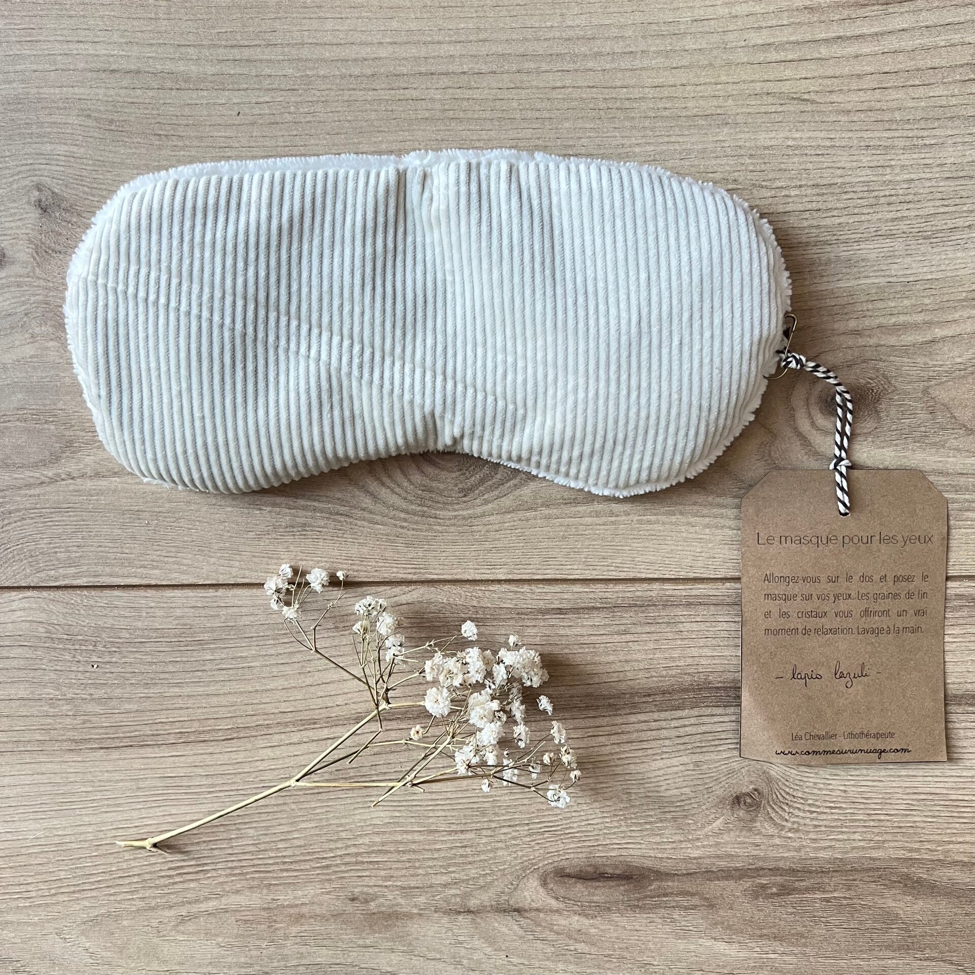 Masque pour les yeux, velours beige