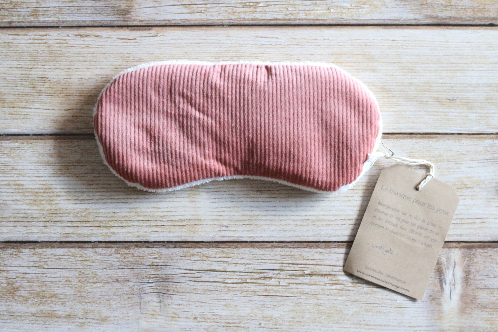 Masque pour les yeux, velours bois de rose