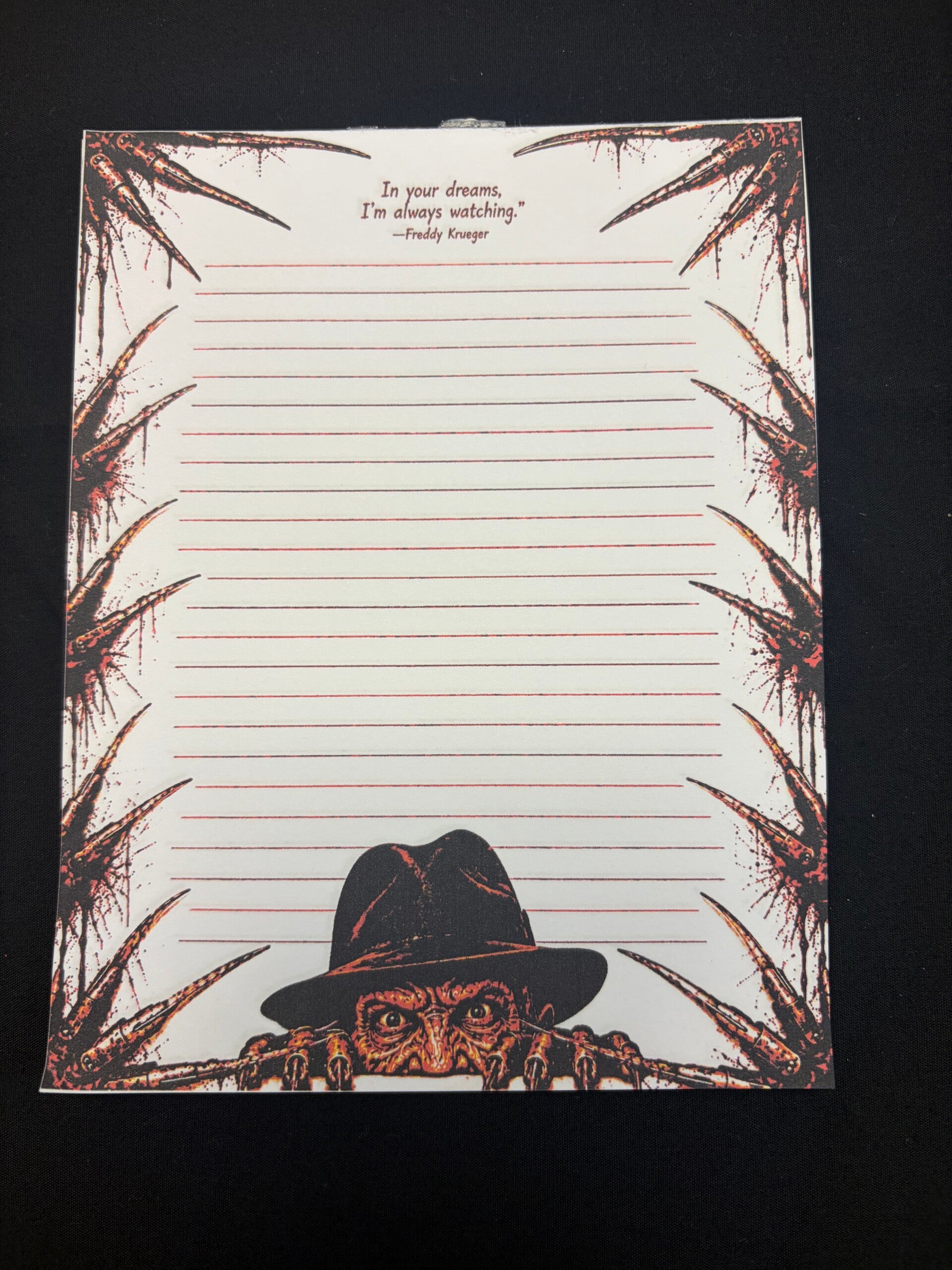 Freddy Krueger notepad