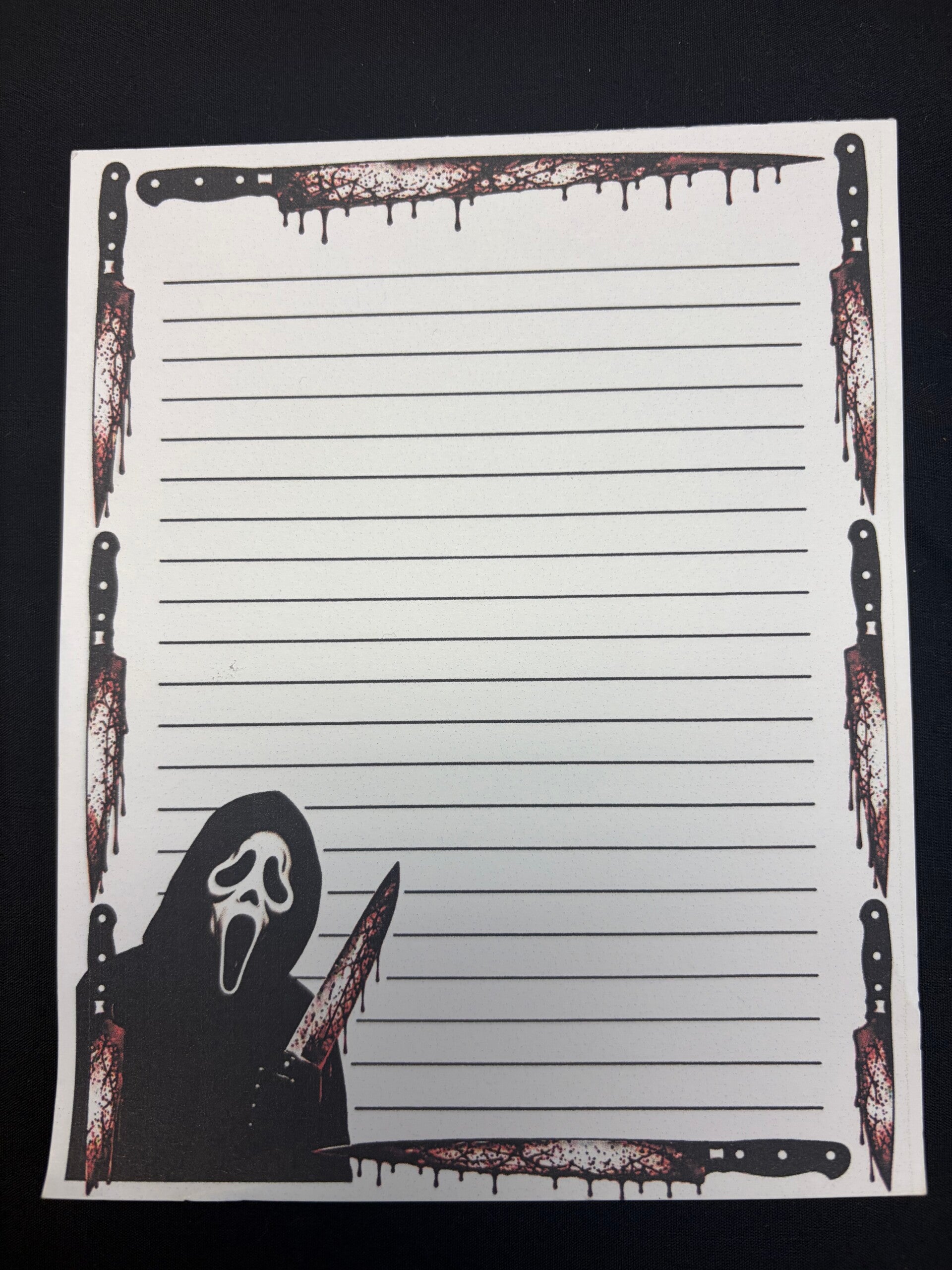 Ghost face notepad