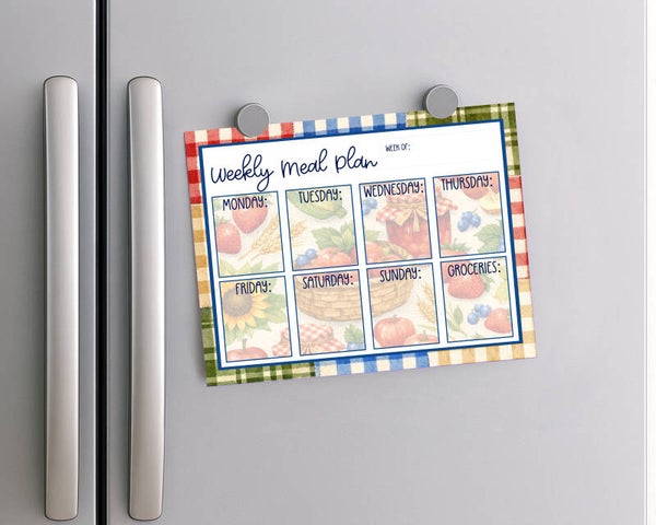 Country Kitchen Weekly Dinner Menu Pad